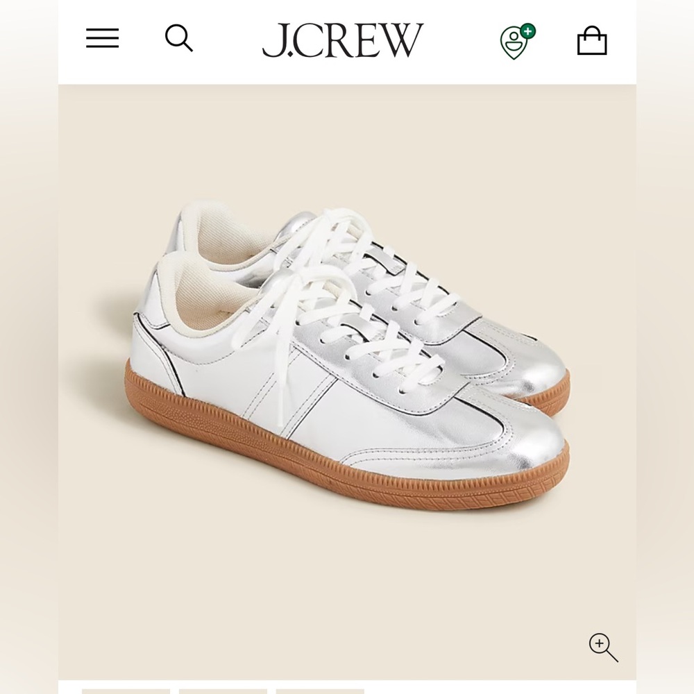NWOT J. Crew Silver Sneakers (wmns 9)